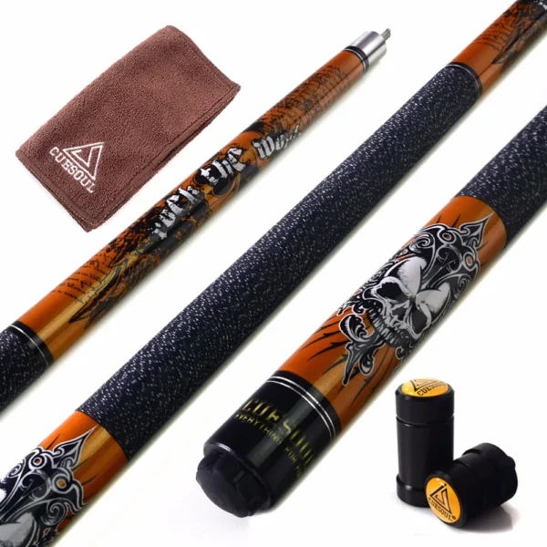 CUESOUL ROCKIN I Maple Pool Cue Stick Set with Blue Carrying Cue Bag - 58" 21oz Billiard Cue