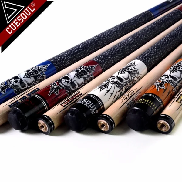 CUESOUL ROCKIN I Maple Pool Cue Stick Set with Blue Carrying Cue Bag - 58" 21oz Billiard Cue