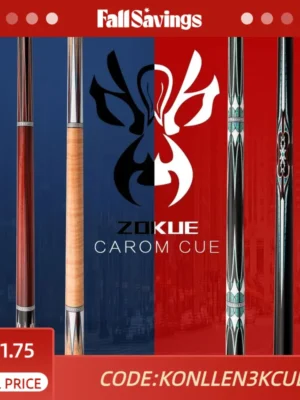 ZOKUE Carom cue Stick Professional Billiard Cue Korean 3 Cushion Billiard Cue Carom Taper 12mm Tip 142 cm Libre Cue with Case