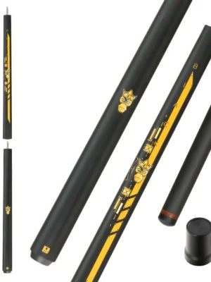 2 in 1 Little Monster 58" Black Evil Carbon Energy Break Punch Kick-off Jump Billiard Pool Cue Stick 12.9mm